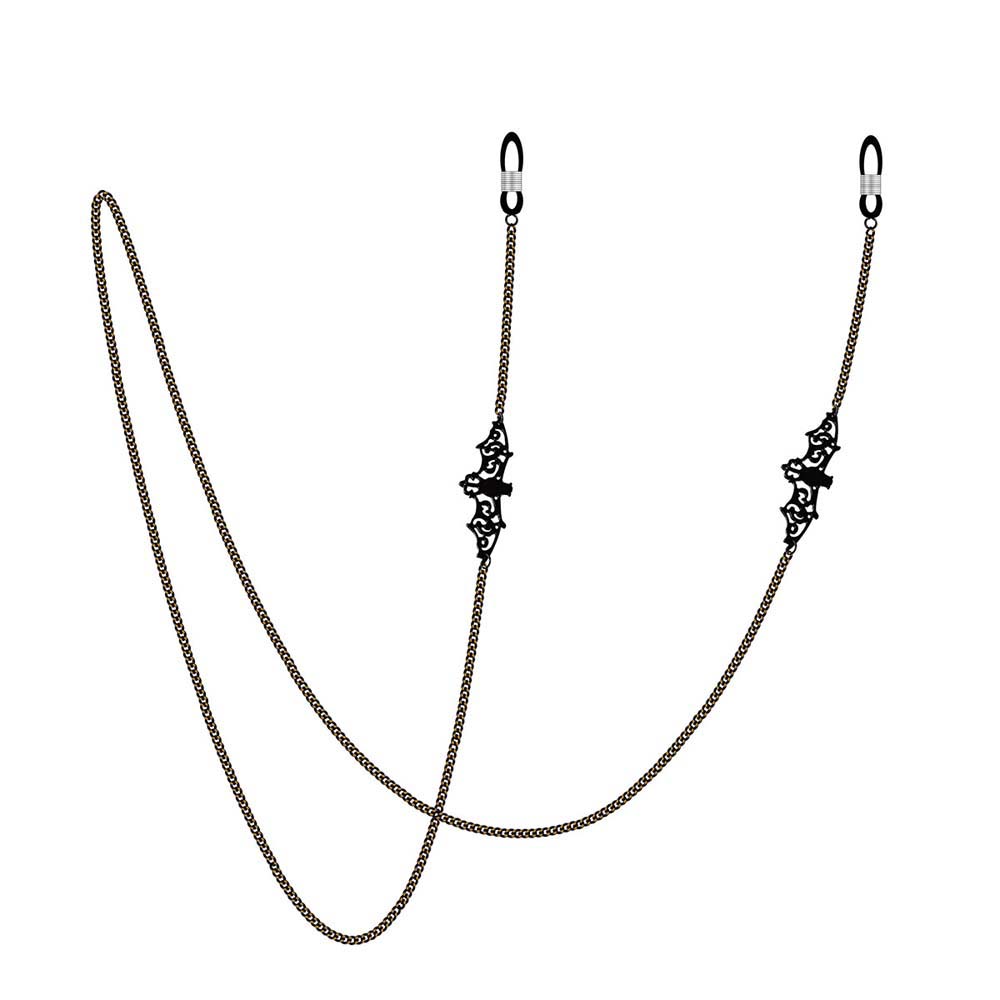 Mask Chain Holder - トレンドの紛失防止銅製カジュアルブラックバット型中空サングラスストラップホルダーコードメガネチェーンマスクランヤード