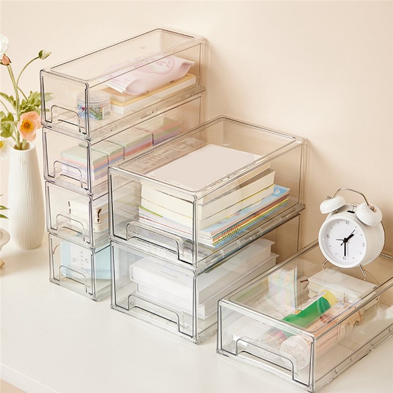 DTEN 多機能収納ボックス。透明な引き出し式で、机の上を整 - Face Mask Storage Box のレビューと価格